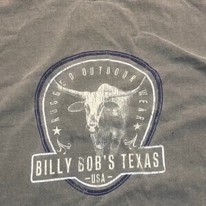 Billy‎ Bob Texas Men XL Gray Short Sleeve Shirt Bull Graphic Western